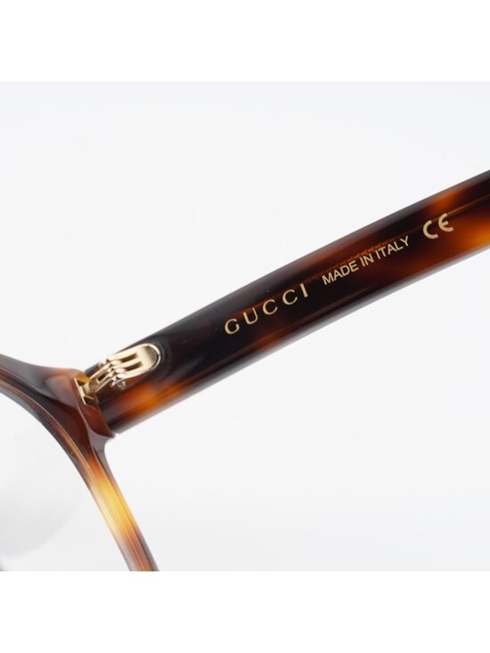 Gucci GG0421O 002 Eyeglasses Havana 55mm Cat Eye Frame